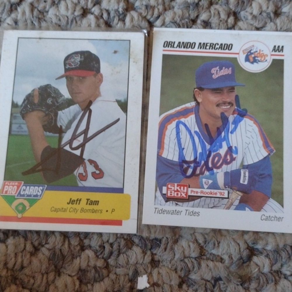 2 Autographed BB Cards
